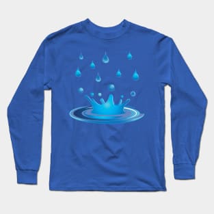 Rain Drops and Water Rings Long Sleeve T-Shirt